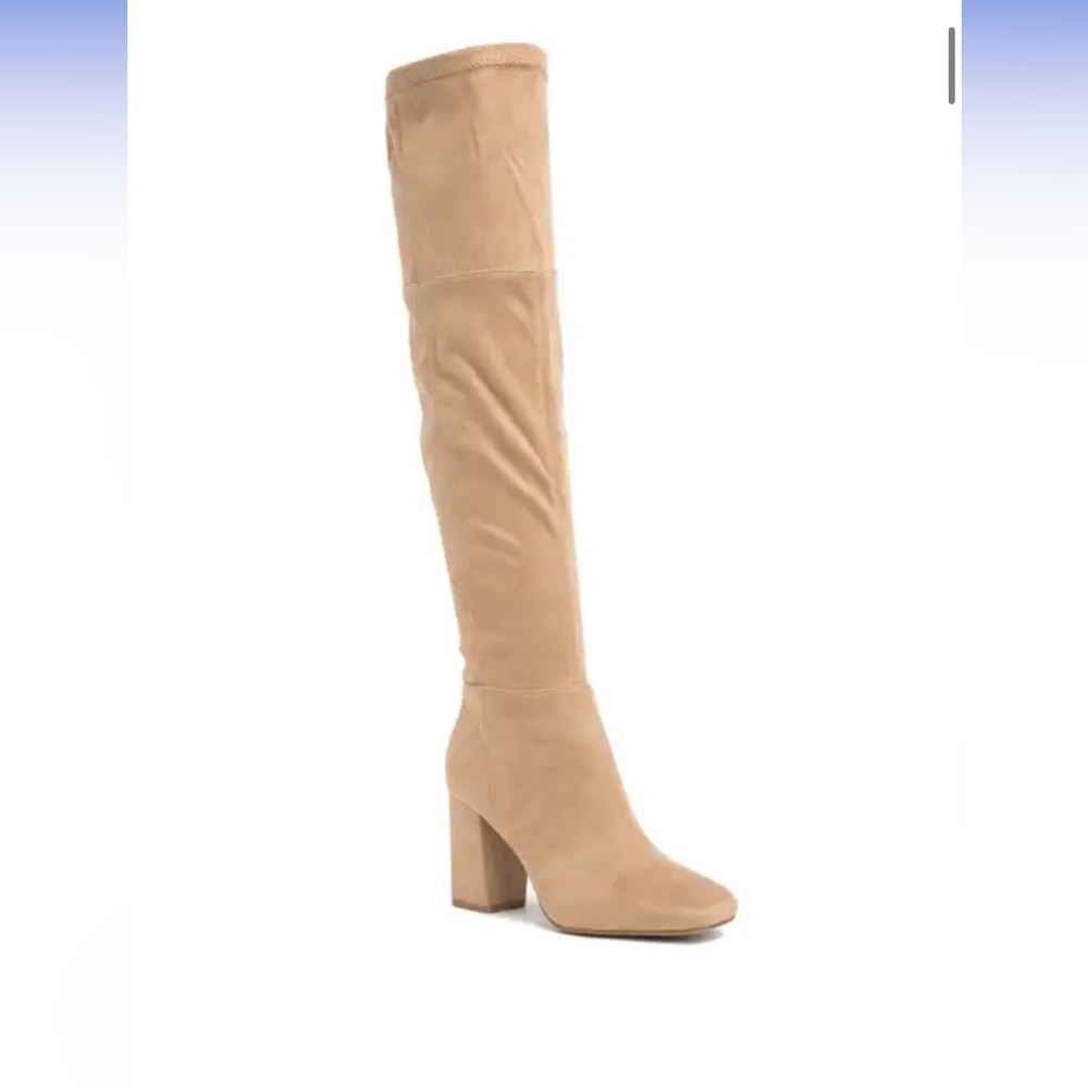 Brand new! Elegant Tan Suede Knee-High Boots